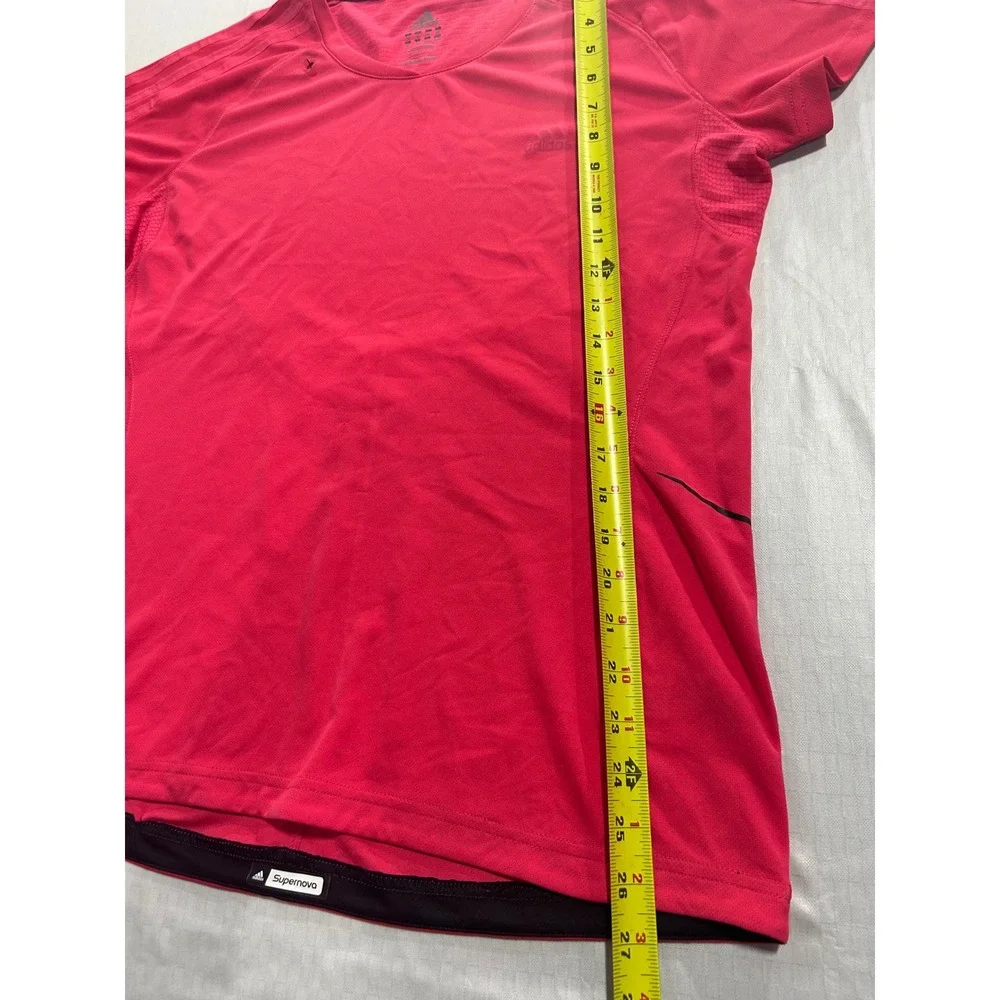 Adidas Supernova Running Shirt Mens XL Red Pink Short Sleeve Athletic Tee Zipper